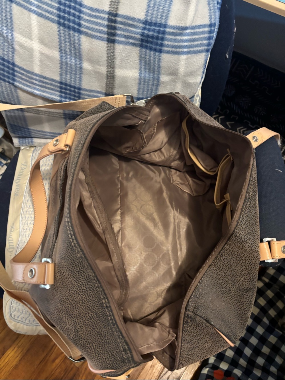 Men's Brown Duffel Bag with Tan Trim